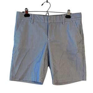 Tommy‎ Hilfiger Preppy Old Money Pinstripe Nautical Blue Bermuda Women's Shorts